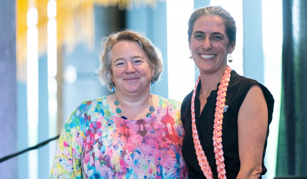 SPH Dean Hilary Godwin and Lesley Steinman at the 2023 SPH Excellence Awards Ceremony.