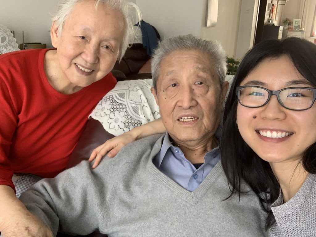 Wu with her laolao and laoye (maternal grandparents)